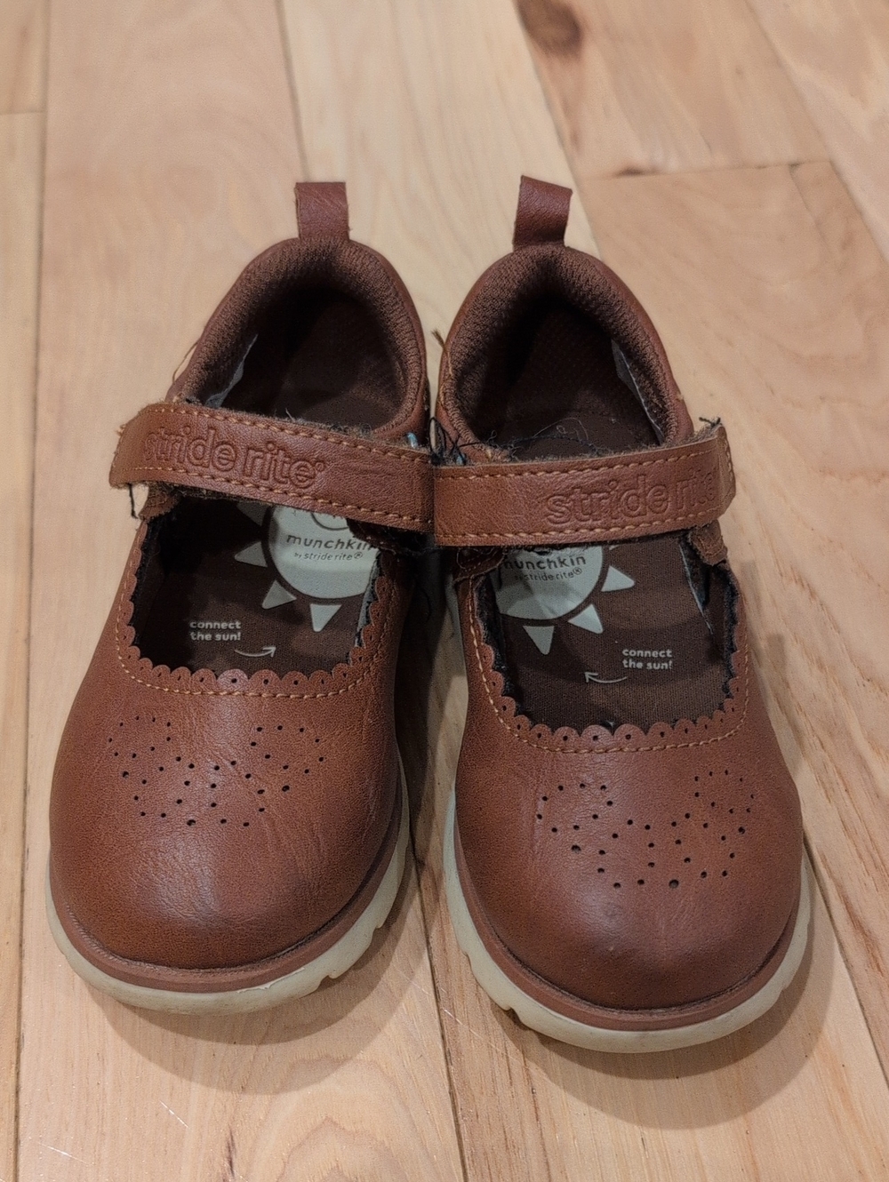 Stride Rite Toddler Brown Mary Jane with Hook-and-Loop Strap